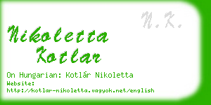 nikoletta kotlar business card